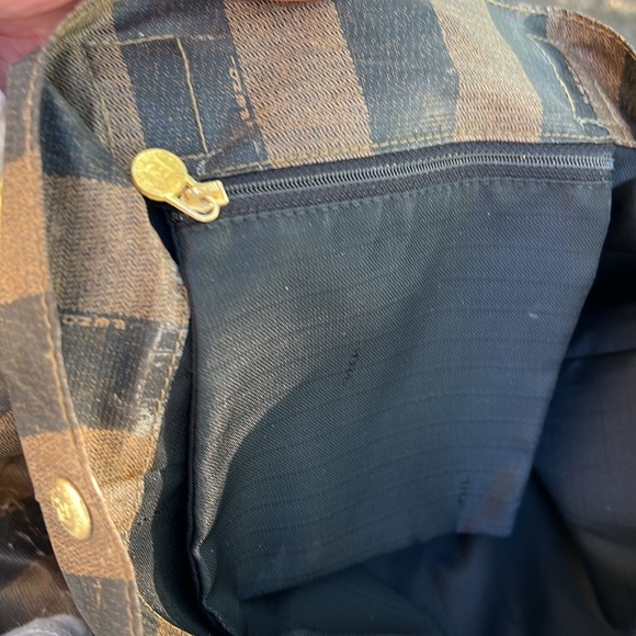 Fendi Pequin Brown and Black Striped Tote Bag Handbag with marks - Picture 13 of 15